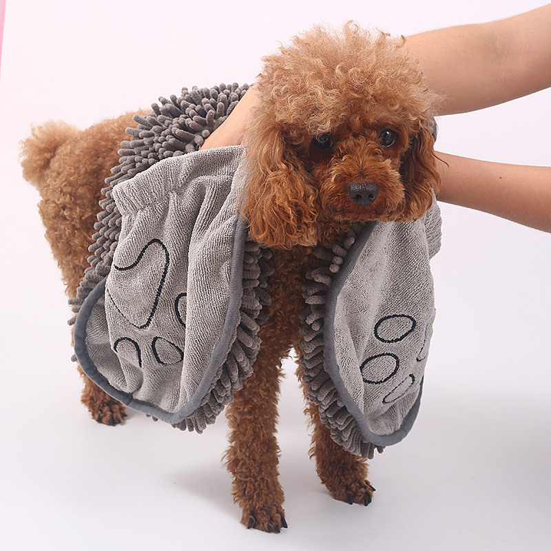 Serviette-gant de bain ultra-absorbante pour chien et chat