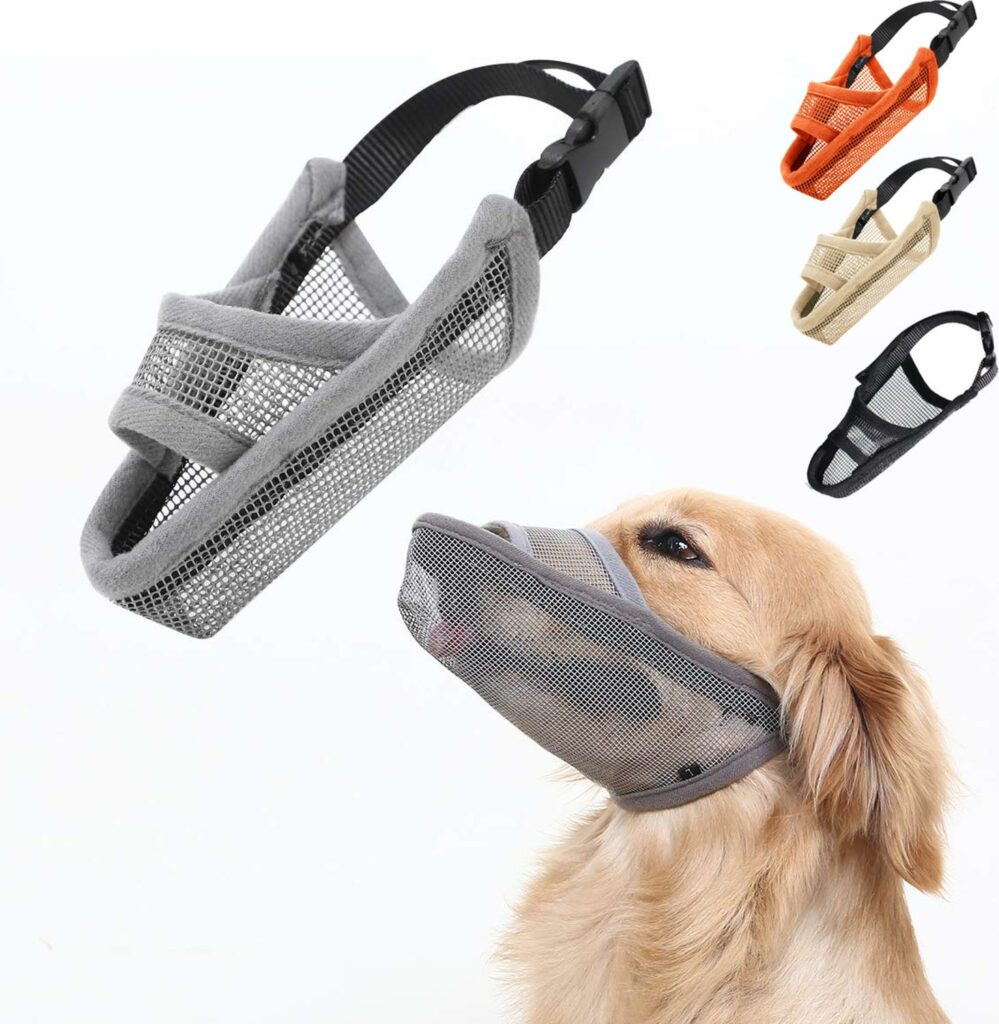 Muselière en maille respirante pour chien — confort et sécurité