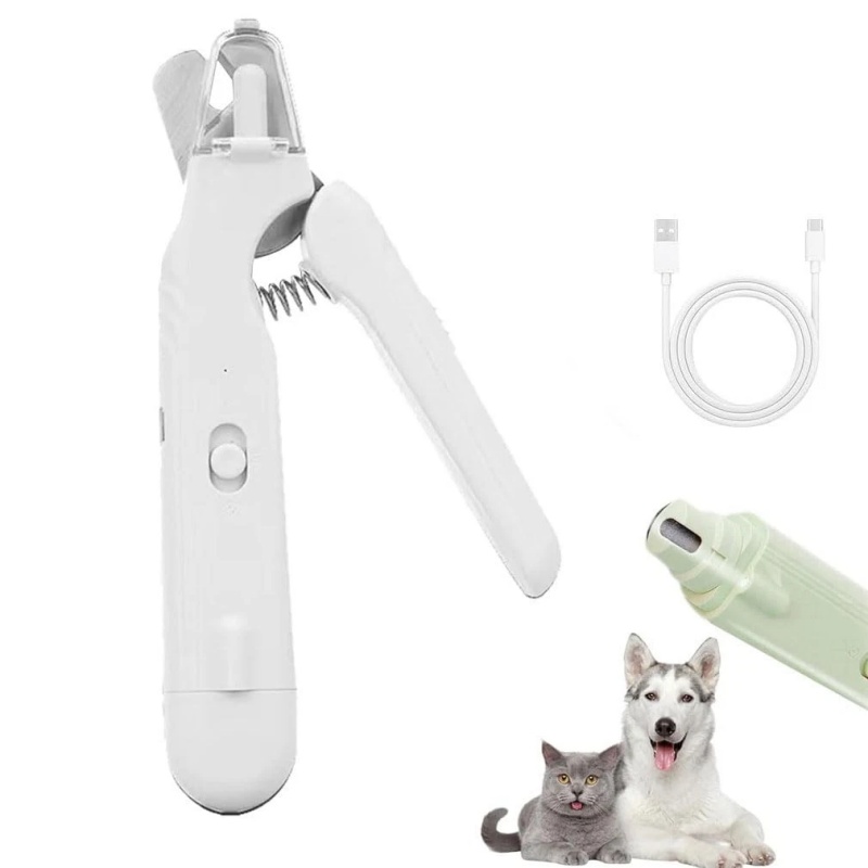 Coupe-ongles & lime électrique 2-en-1 avec LED pour chien et chat