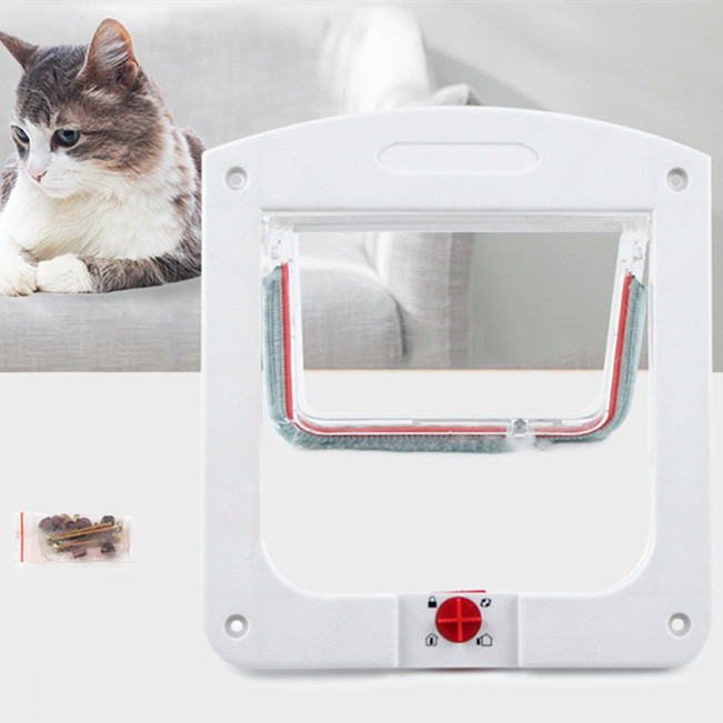 Chatière verrouillable 4 positions pour chat et petit chien